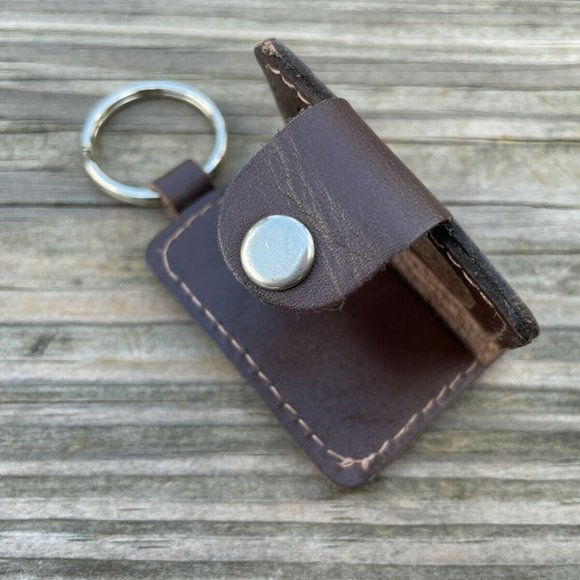 Keys Holder Handmade Genuine Leather Key Chain Brown Key rings SIM card Holder - Picture 10 of 11